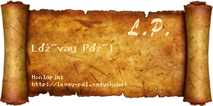 Lévay Pál névjegykártya